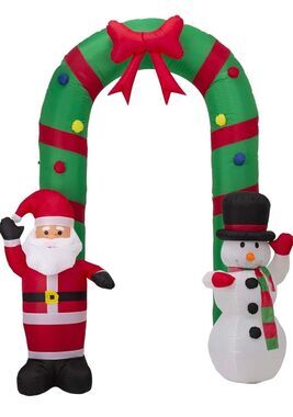 Inflatable Santa Snowman 8" Archway Christmas Yard Outdoor Decor LED Holiday NEW